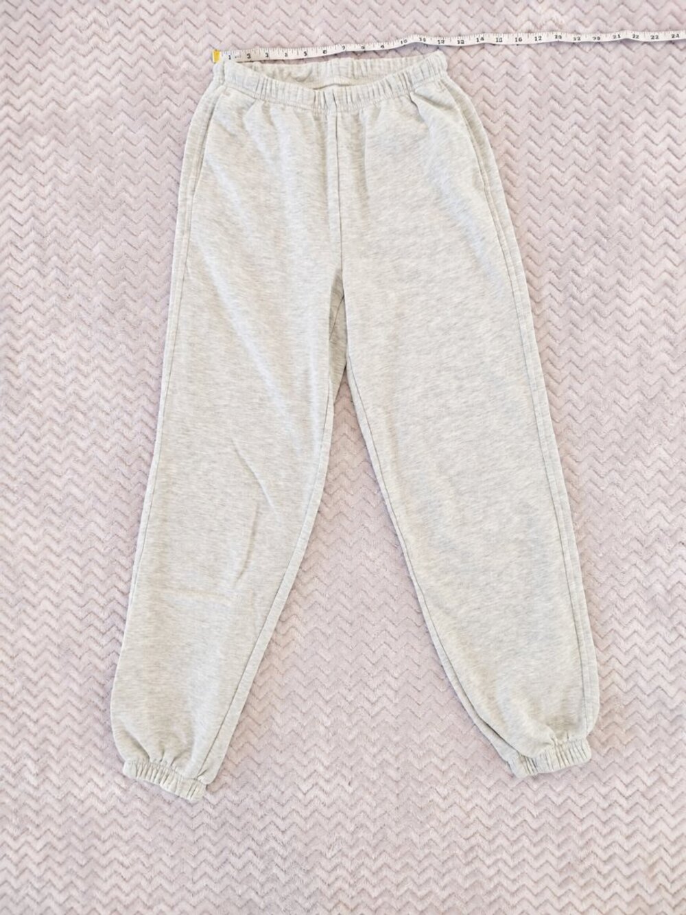 Women's Heather Gray Fleece Jogger Sweatpants Elastic Waist Size XS - Picture 4 of 14